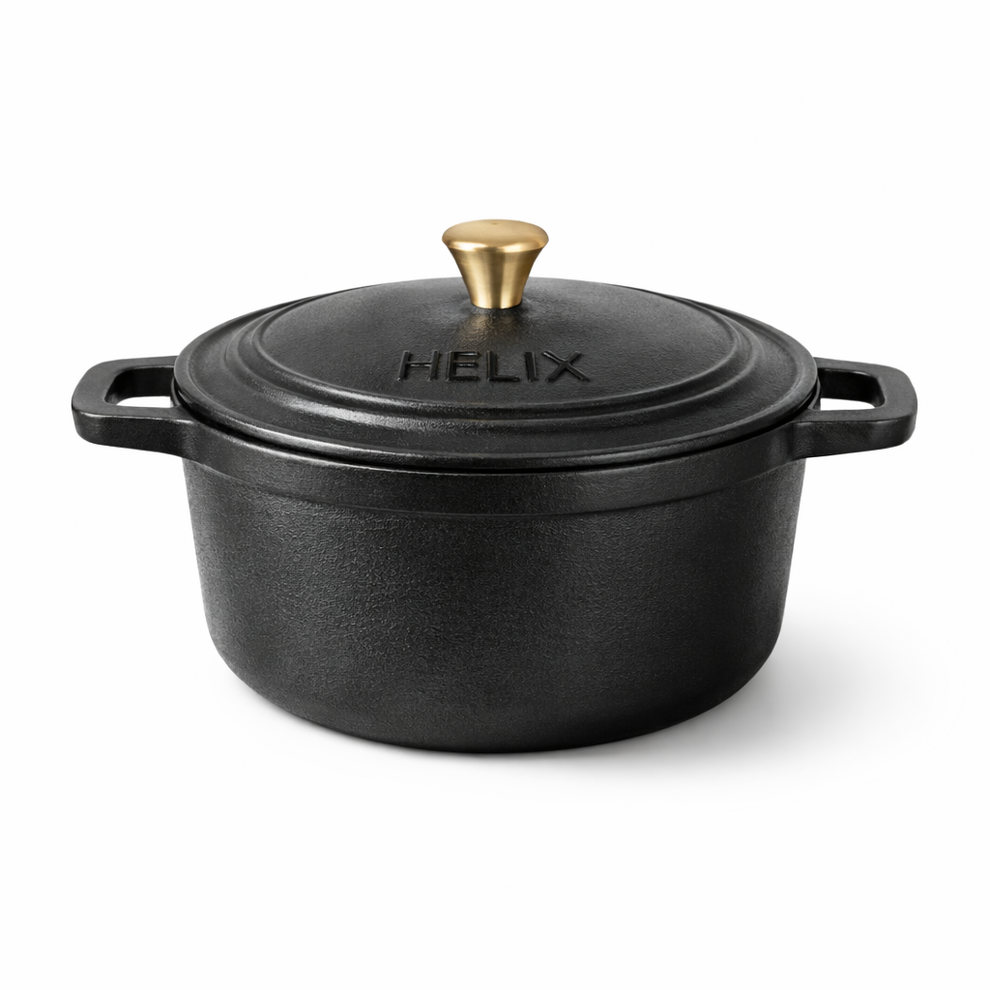 Classic Set : 25 Cm Dutch Oven + 25 Cm Cast Iron Skillet + 2 Leather H ...