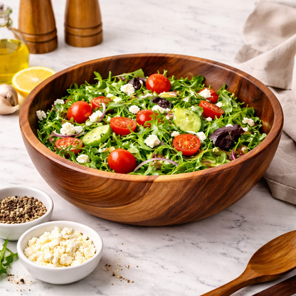 Wooden Set : 3 Sizes Natural Wooden Bowls