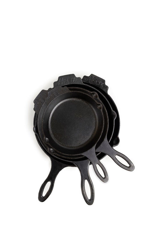 Helix 4-Fire Set : 4 Sizes Skillets Set - Lifetime Warranty